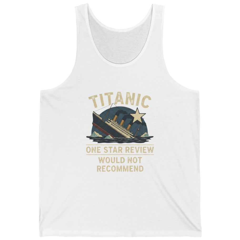 Titanic One Star Review Tank Top - White front