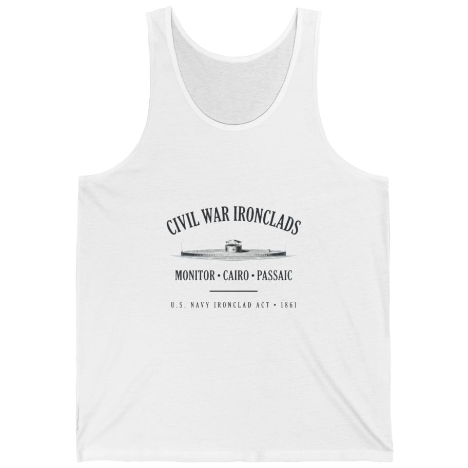 Civil War River Ironclads Tank Top - White front