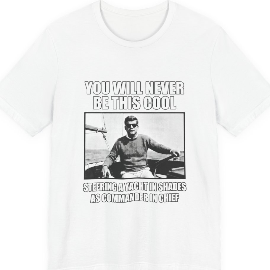 Jfk Yacht Sunglasses Flex Premium Tee - White front
