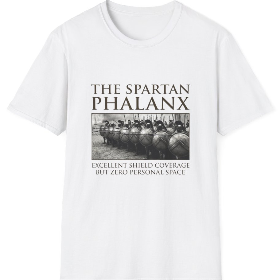 Spartan Phalanx Review T-Shirt - White front