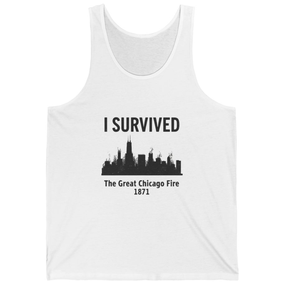 I Survived The Great Chicago Tank Top - White front
