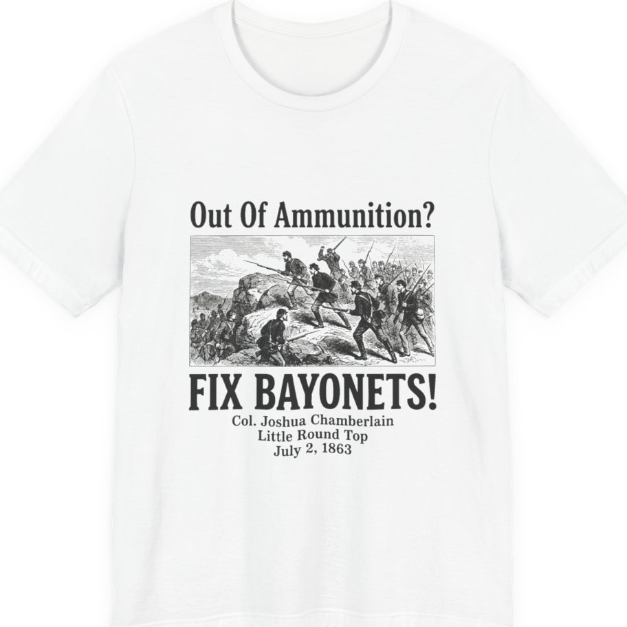 Out of Ammunition Fix Bayonets Premium Tee - White front