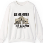 Remember The Alamo March 6Th Sweatshirt - White front