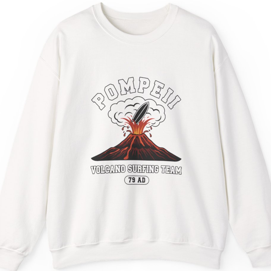 Pompeii Volcano Surfing Team Sweatshirt - White front