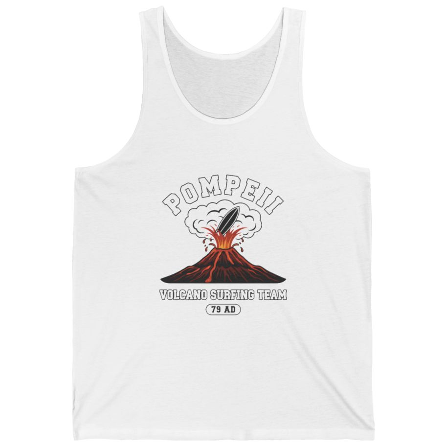 Pompeii Volcano Surfing Team Tank Top - White front