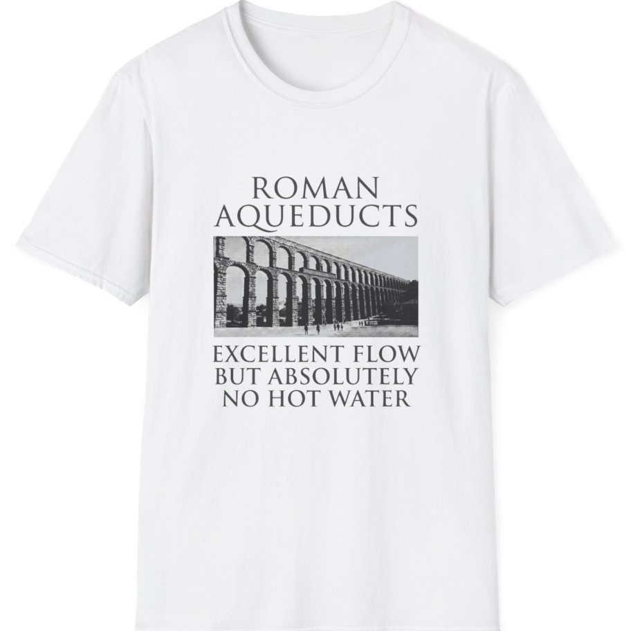 Roman Aqueducts Service Review T-Shirt - White front