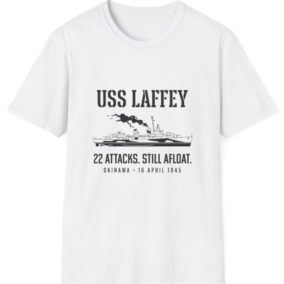 Uss Laffey Okinawa Destroyer T-Shirt - White front