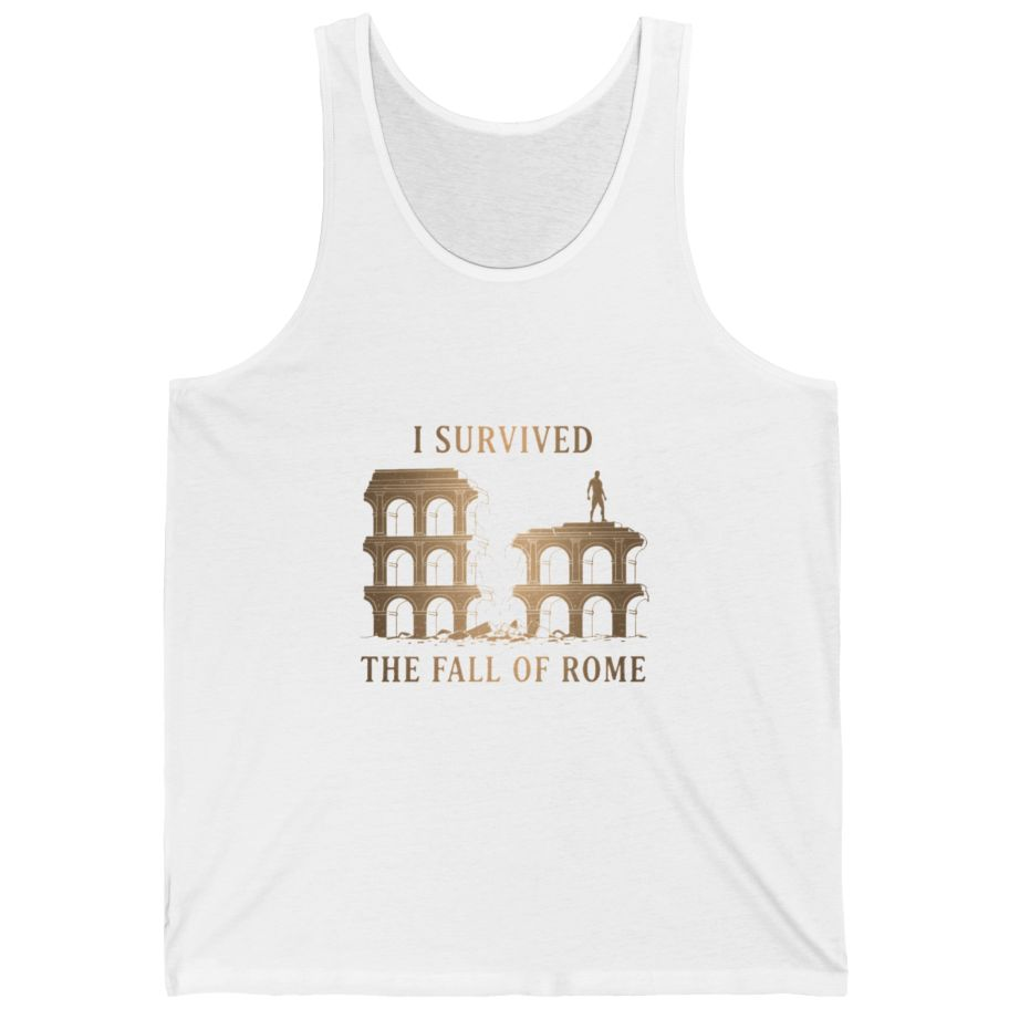 I Survived The Fall of Tank Top - White front