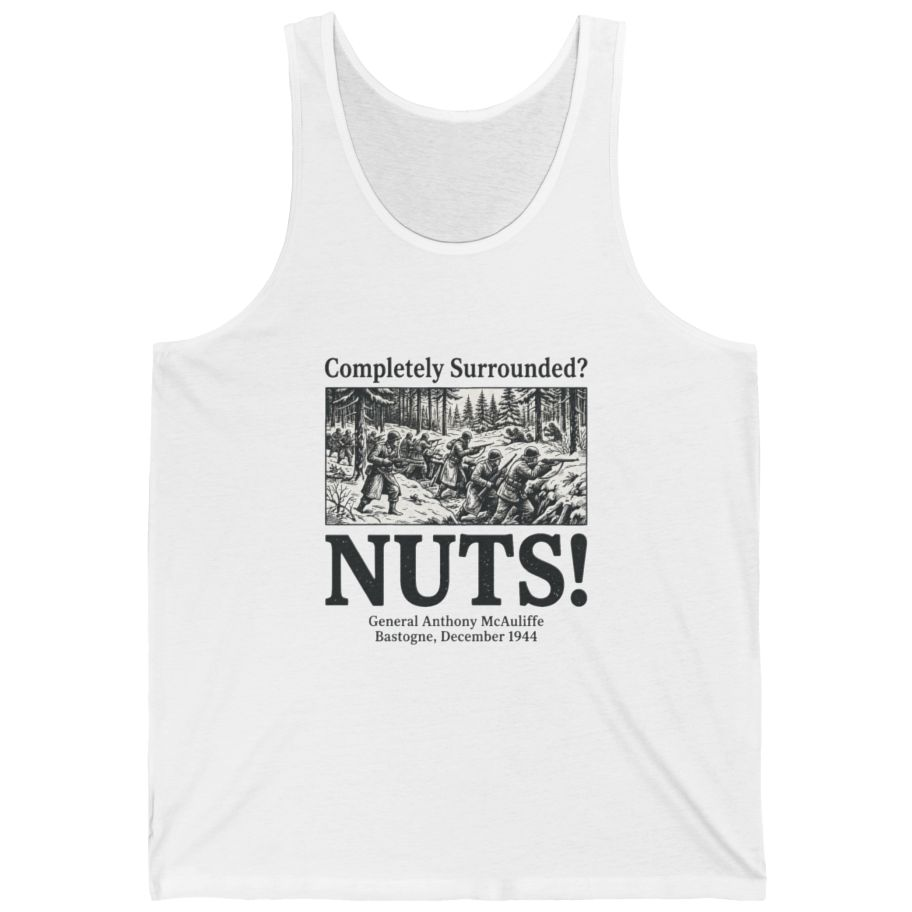 Bastogne Nuts Defiance Tank Top - White front