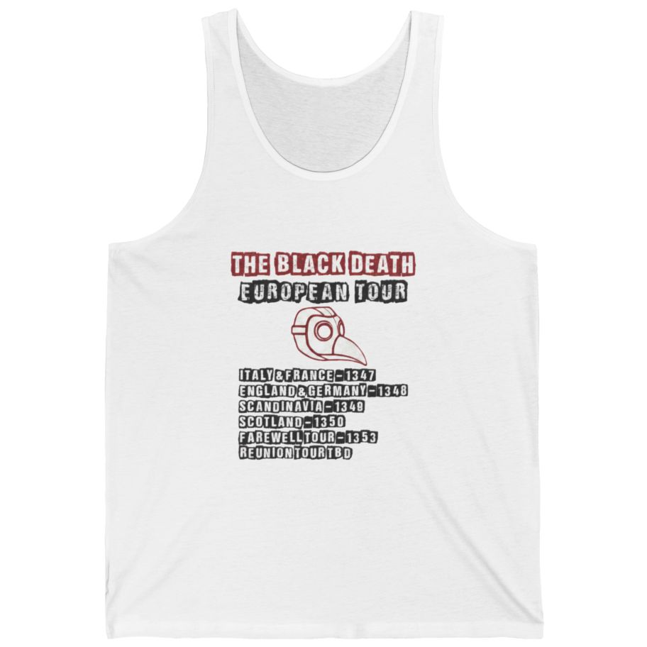 The Black Death European Tour Tank Top - White front