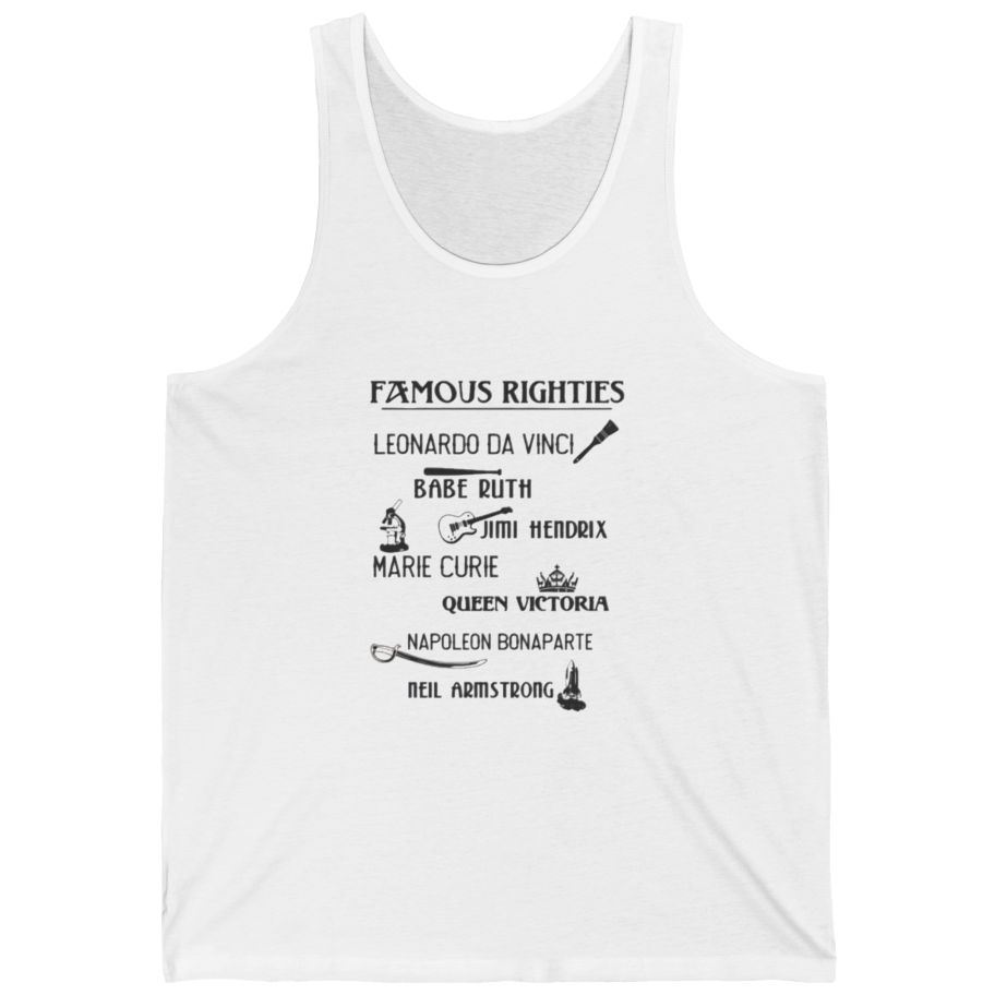 Famous Righties Tank Top - White front