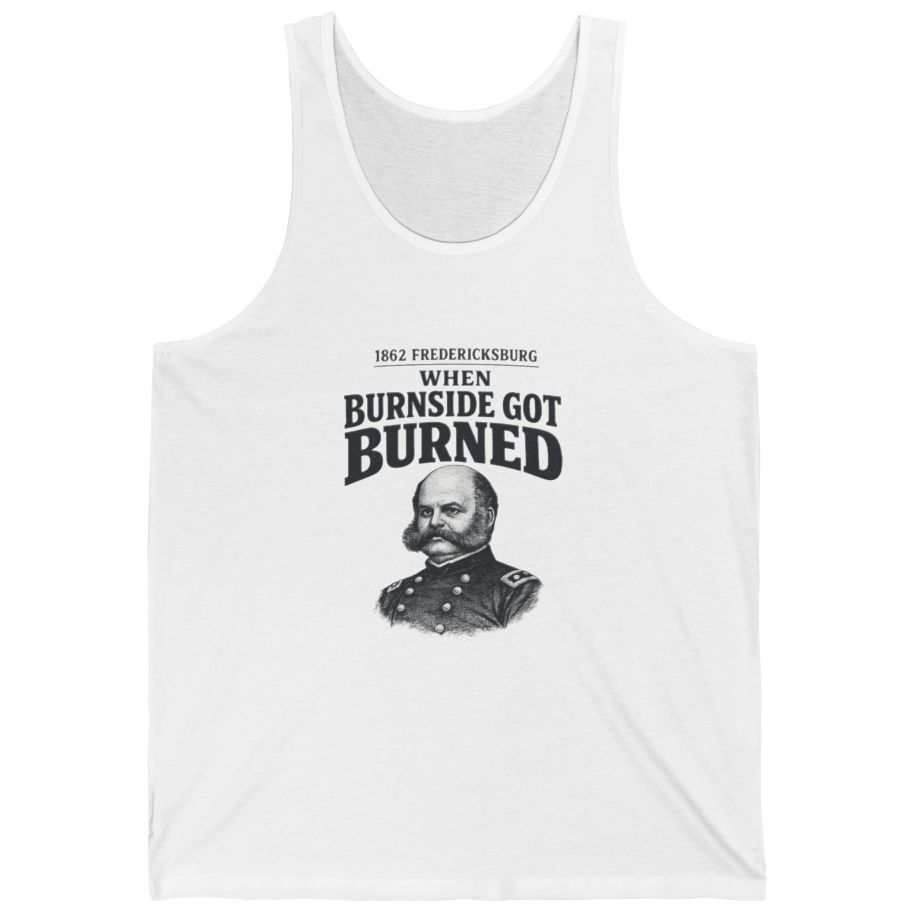 Fredericksburg Burnside Got Burned Vintage Tank Top - White front