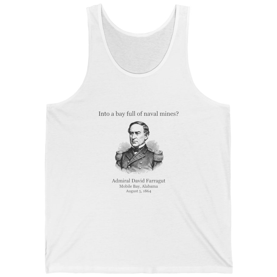 Mobile Bay Minefield Tank Top - White front