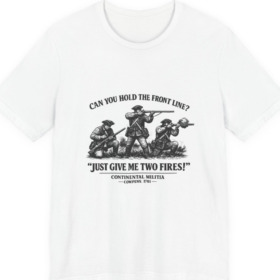 Continental Militia Two Fires Cowpens Premium Tee - White front