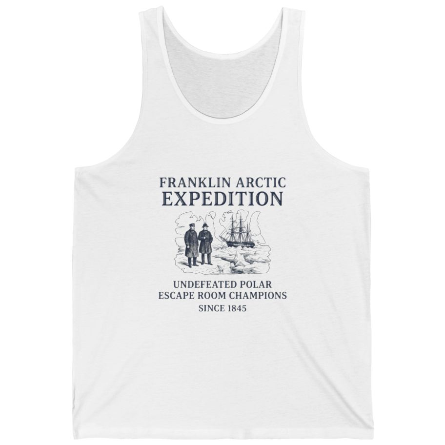Franklin Arctic Expedition Escape Room Tank Top - White front