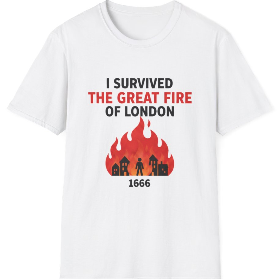 I Survived The Great Fire T-Shirt - White front