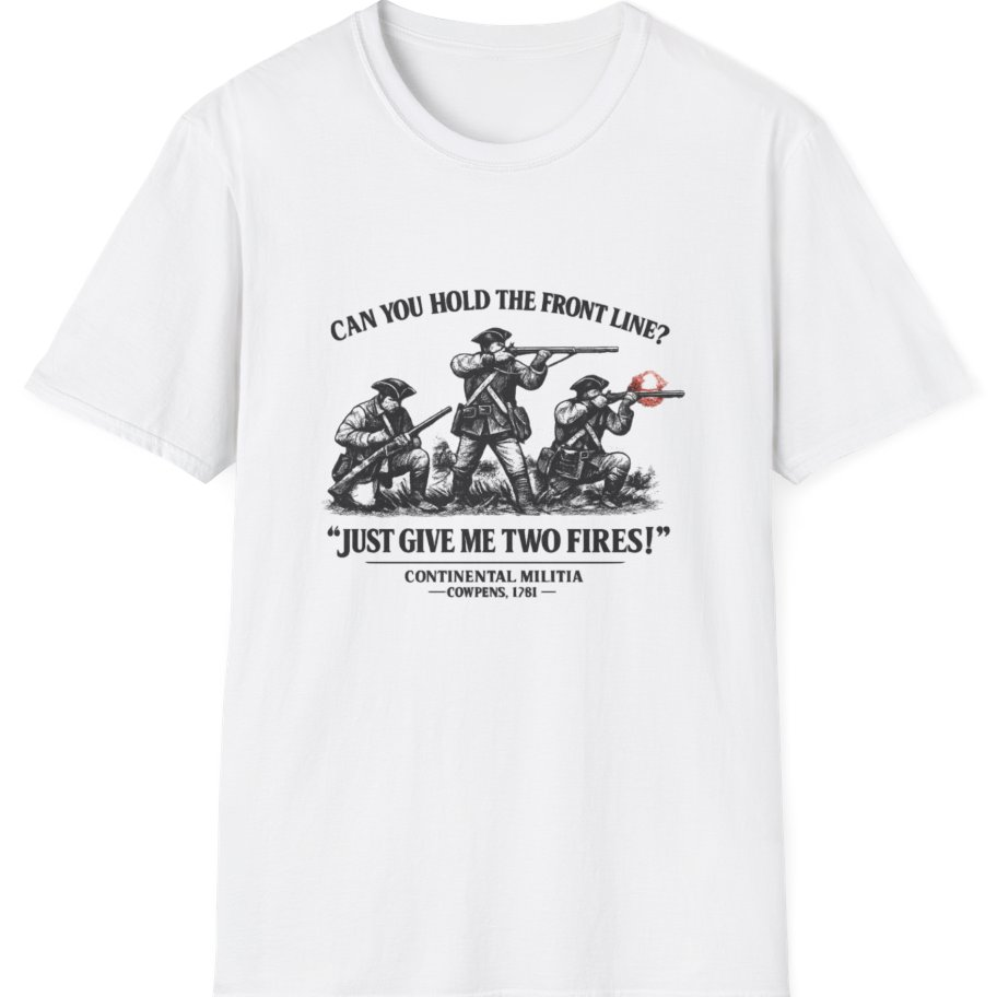Continental Militia Two Fires Cowpens T-Shirt - White front