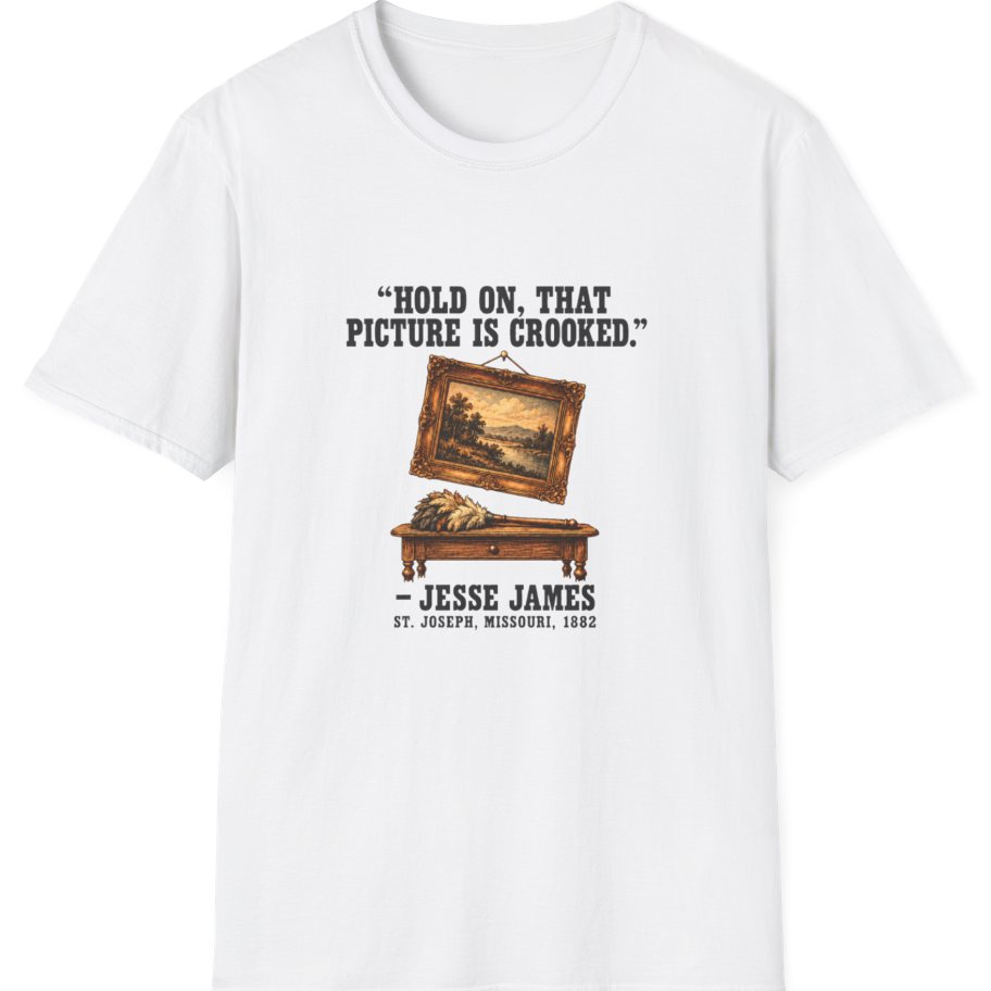 Jesse James Crooked Picture T-Shirt - White front