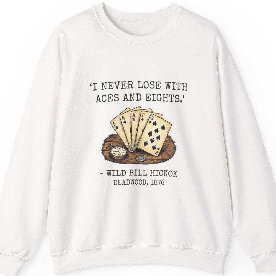 Dead Mans Hand Poker Sweatshirt - White front