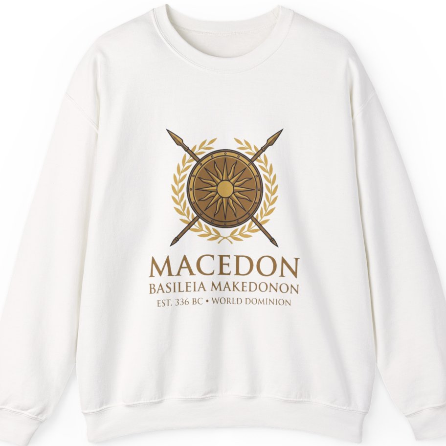 Macedonian Empire Crest Sweatshirt - White front