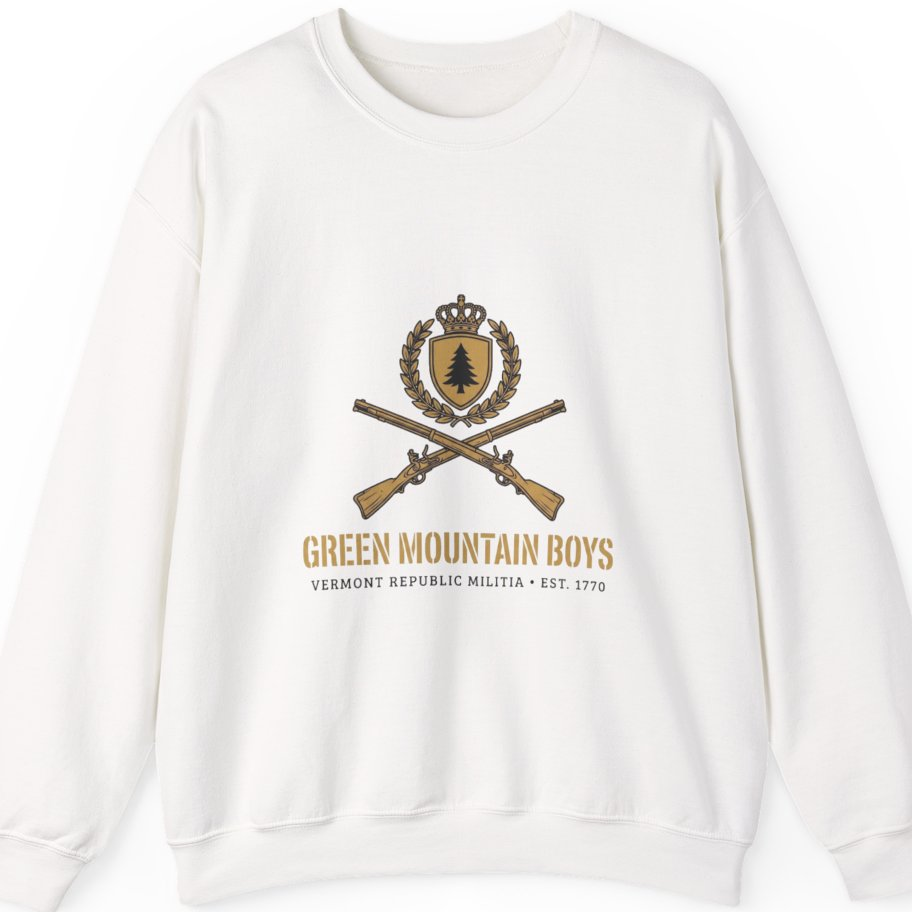 Green Mountain Boys Crest Sweatshirt - White front