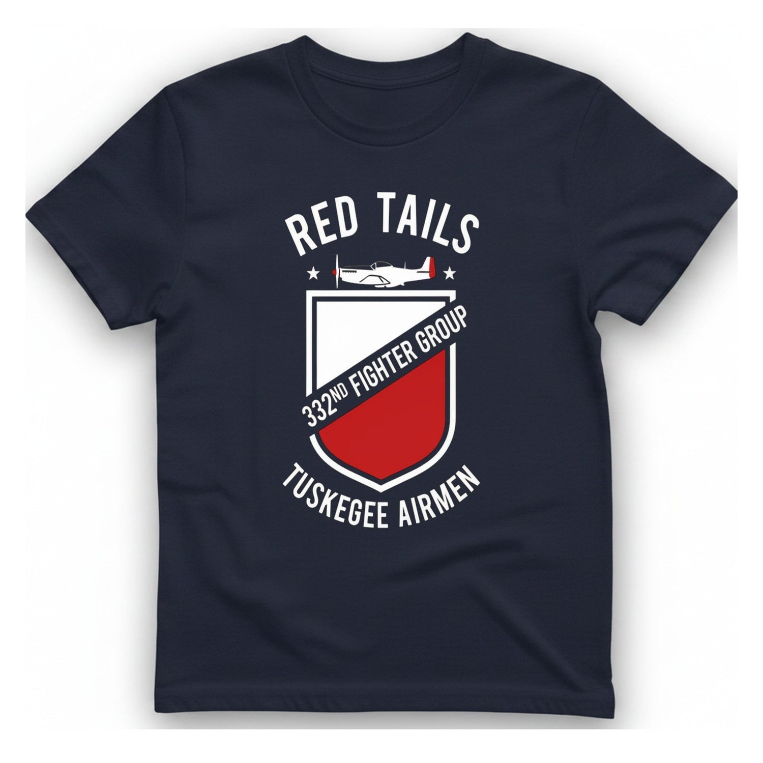 Red Tails 332Nd Fighter Group T-Shirt - Heather Navy front
