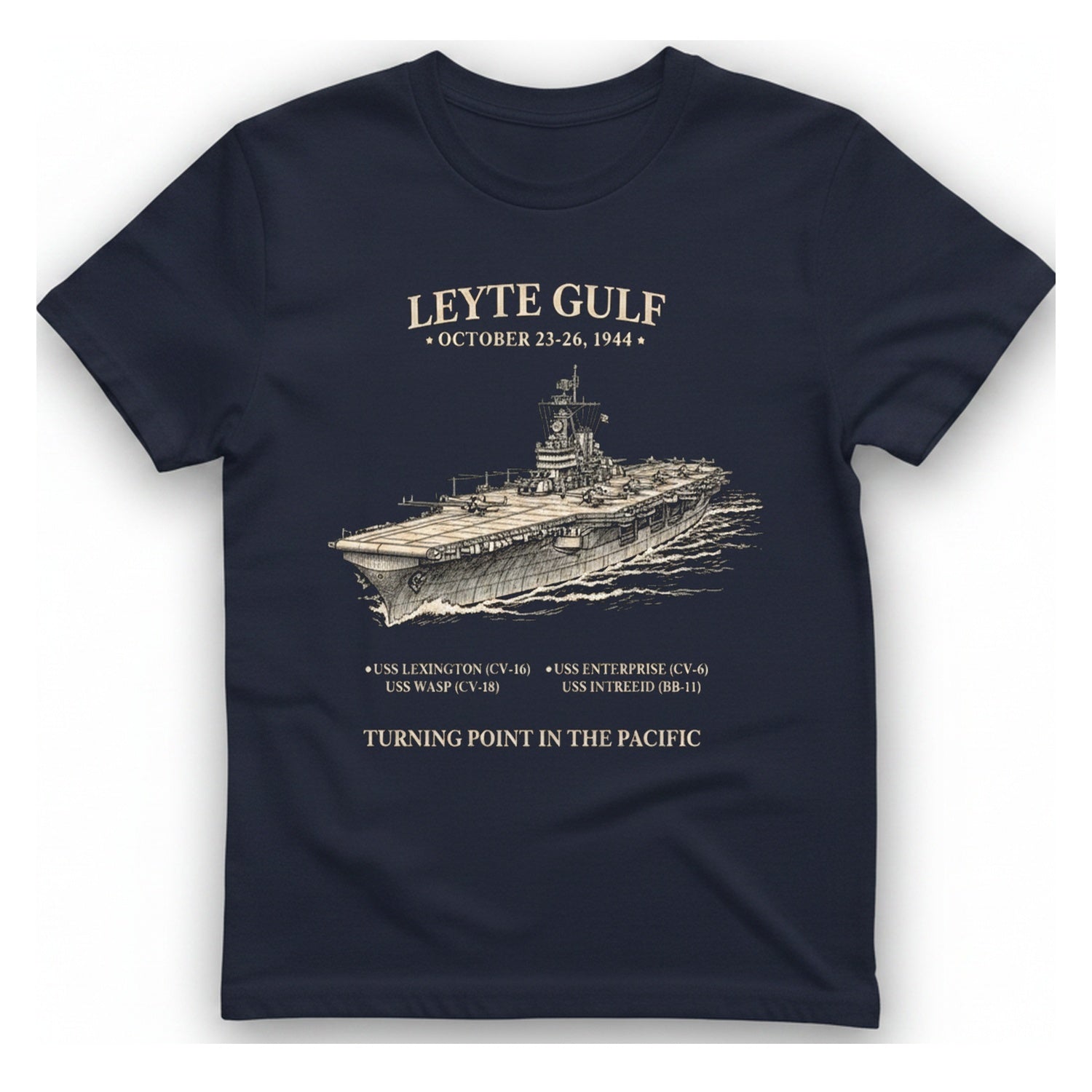 Leyte Gulf Turning Point T-Shirt - Heather Navy front