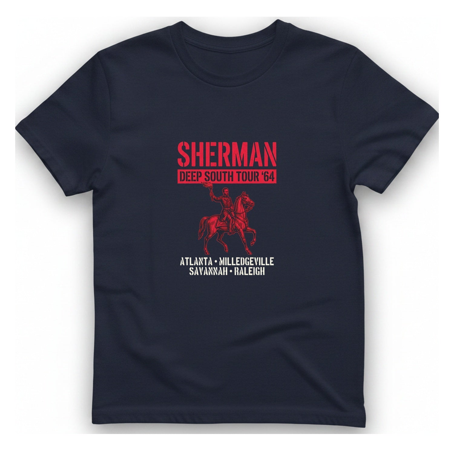 Sherman Deep South Tour Vintage T-Shirt - Heather Navy front