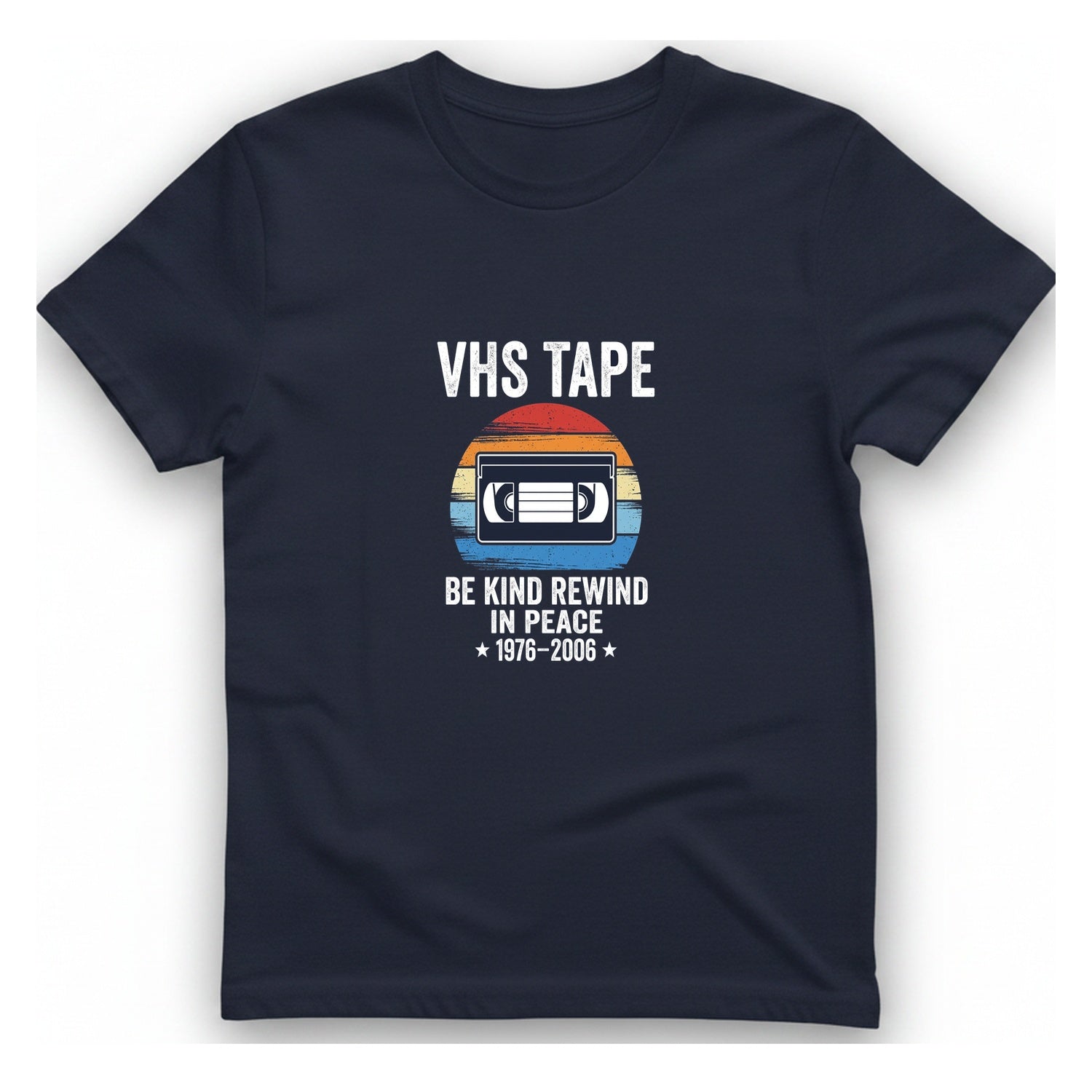 Vhs Tape Memorial T-Shirt - Heather Navy front