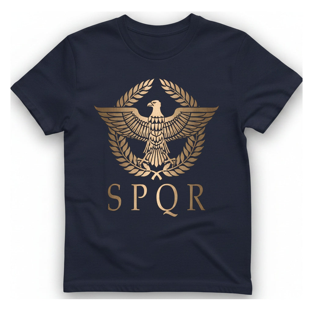 Roman Empire Spqr T-Shirt - Heather Navy front