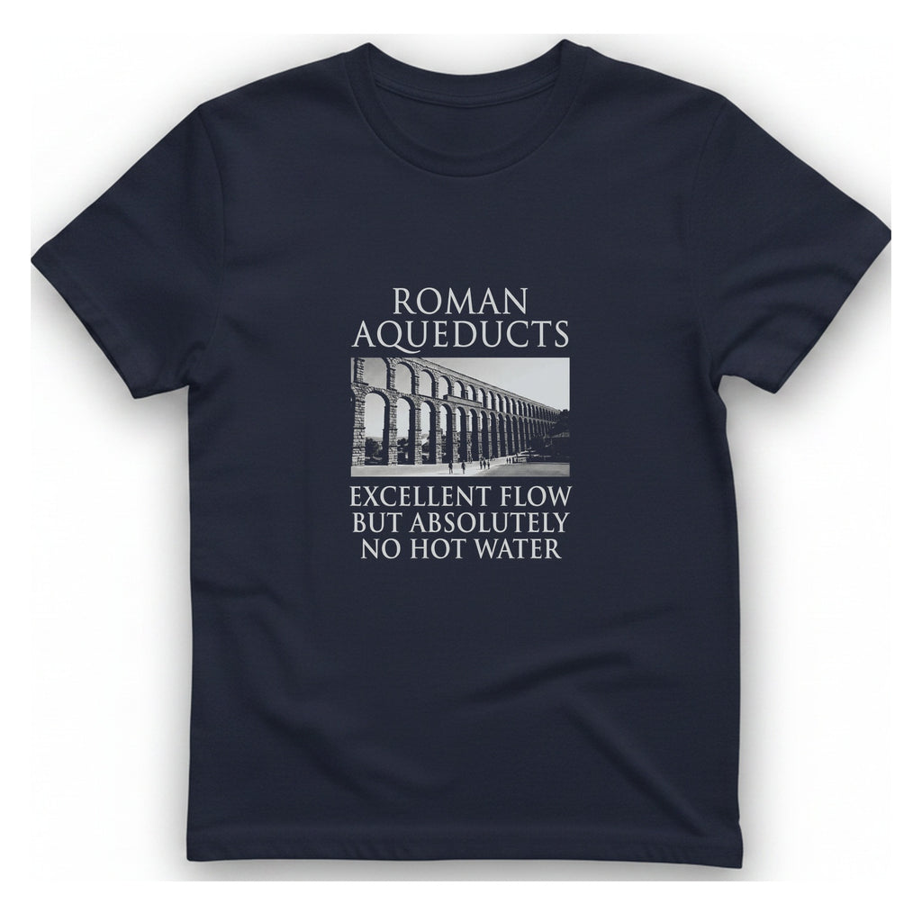 Roman Aqueducts Service Review T-Shirt - Heather Navy front