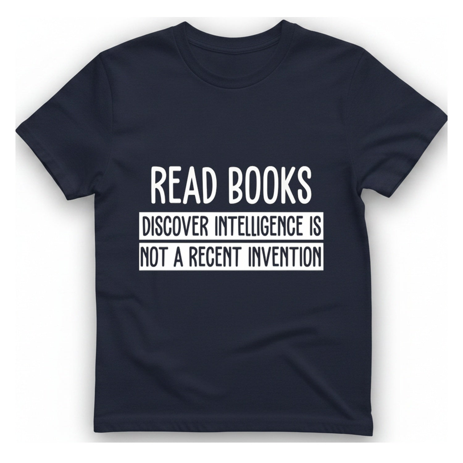 Read Books Discover Intelligence T-Shirt - Heather Navy front