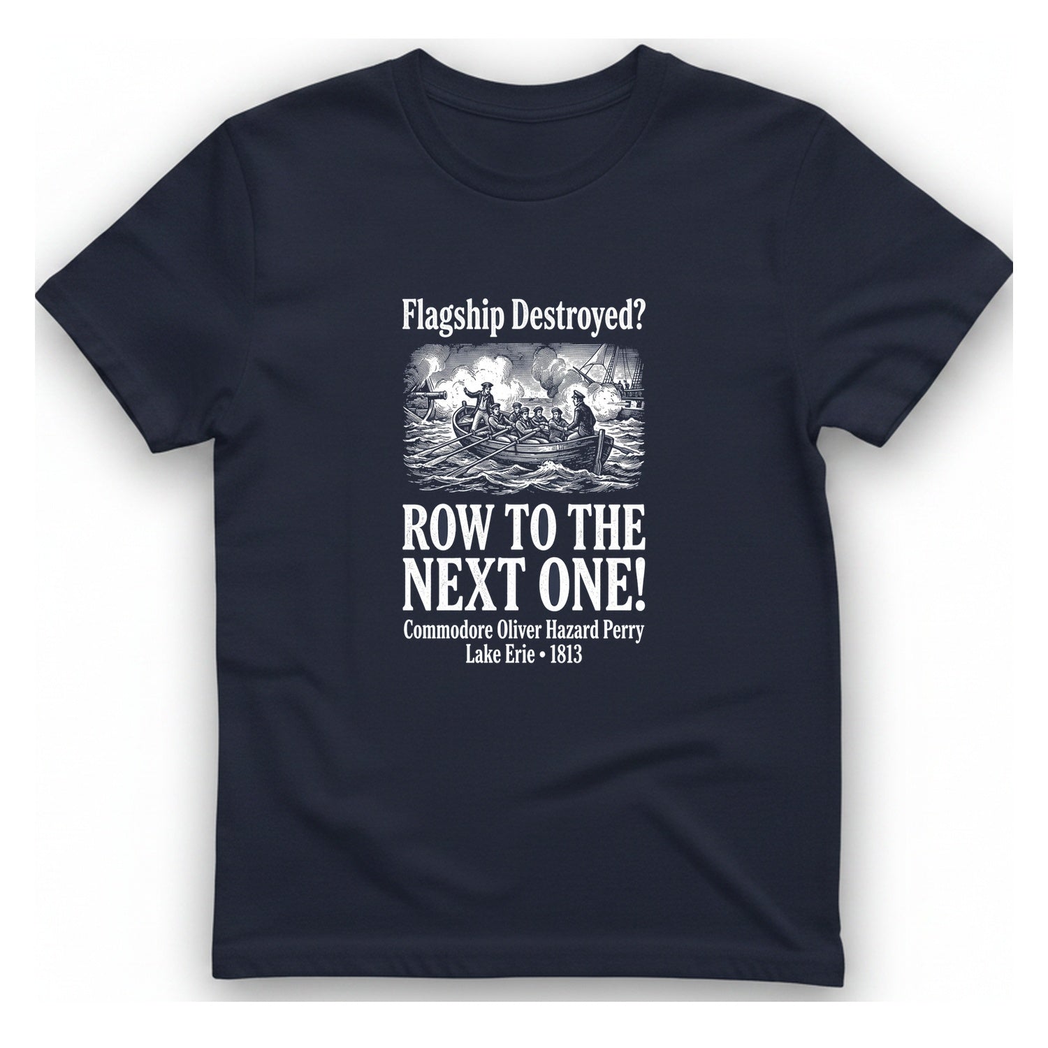 Row To The Next Ship T-Shirt - Heather Navy front