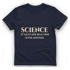 Science Reaction T-Shirt - Heather Navy front