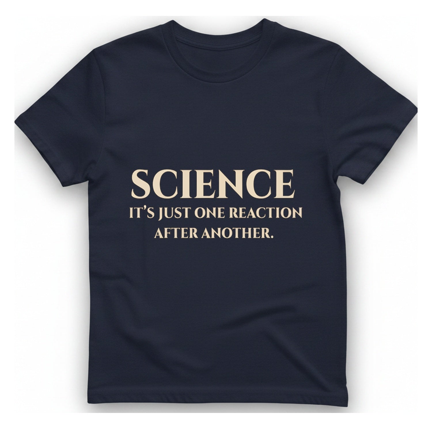 Science Reaction T-Shirt - Heather Navy front