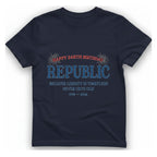 Republic 248Th Birthday T-Shirt - Heather Navy front