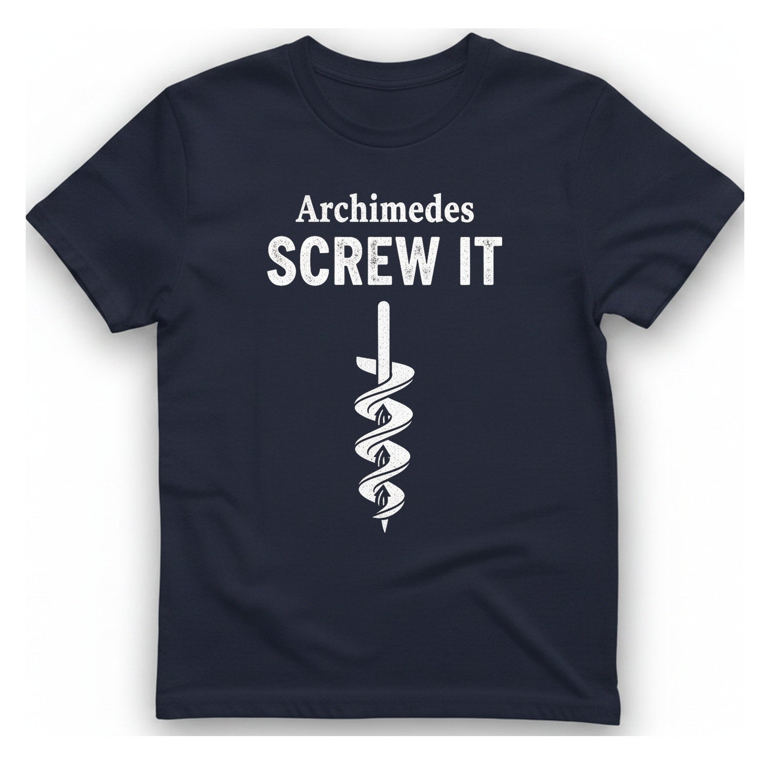 Archimedes Screw It T-Shirt - Heather Navy front