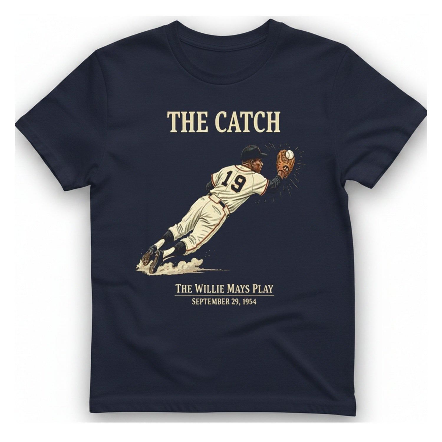 The Willie Mays Play T-Shirt - Heather Navy front