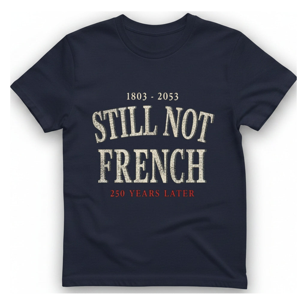 Still Not French T-Shirt - Heather Navy front