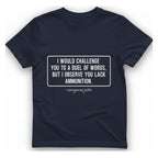 Duel of Words T-Shirt - Heather Navy front