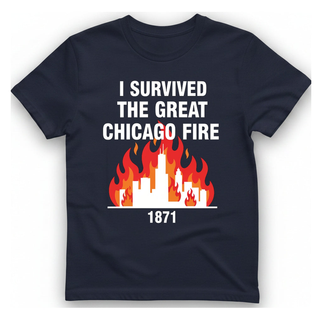 Great Chicago Fire Classic T-Shirt - Heather Navy front