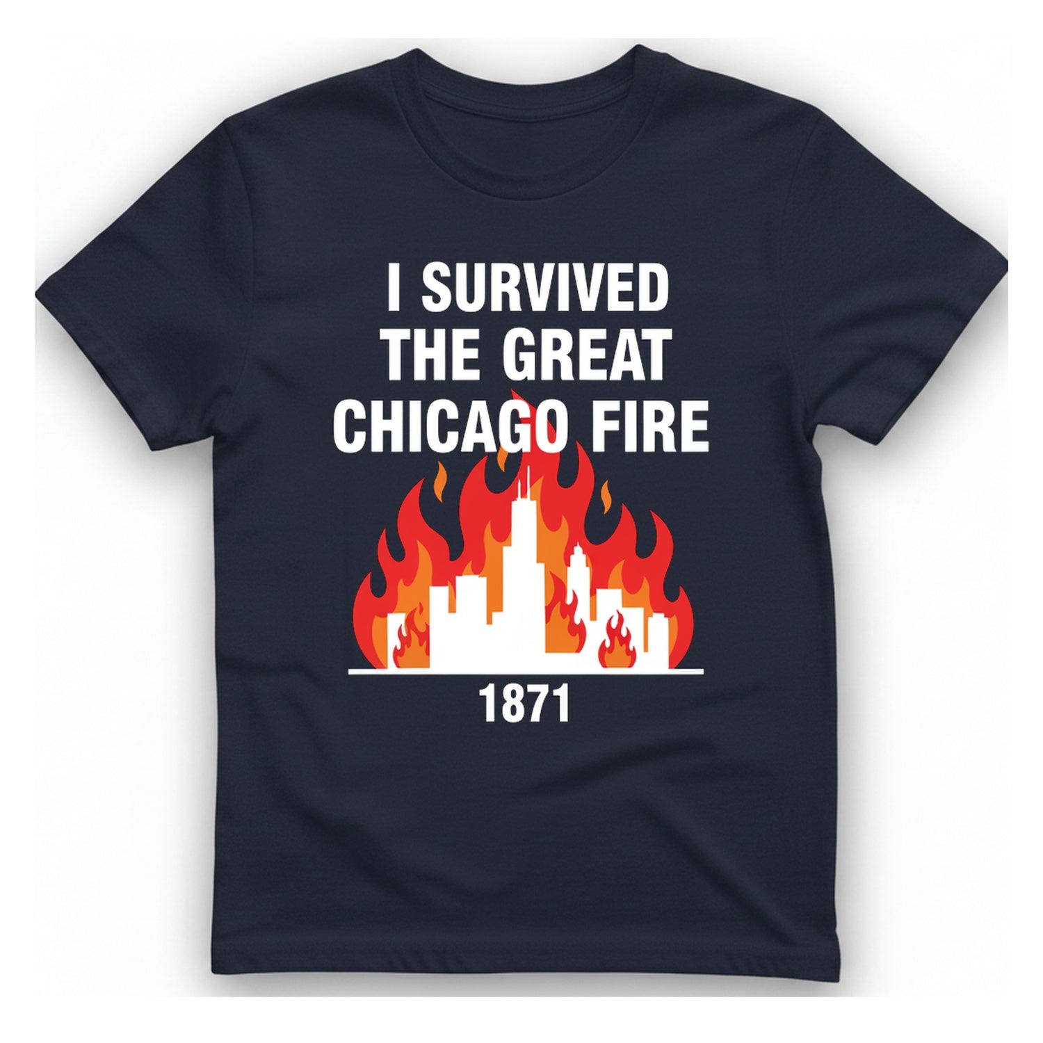 Great Chicago Fire Classic T-Shirt - Heather Navy front