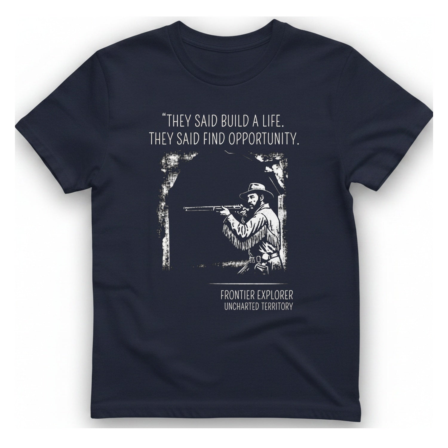 They Said Build A Life. T-Shirt - Heather Navy front