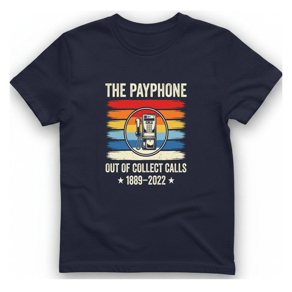 Public Payphone Memorial T-Shirt - Heather Navy front
