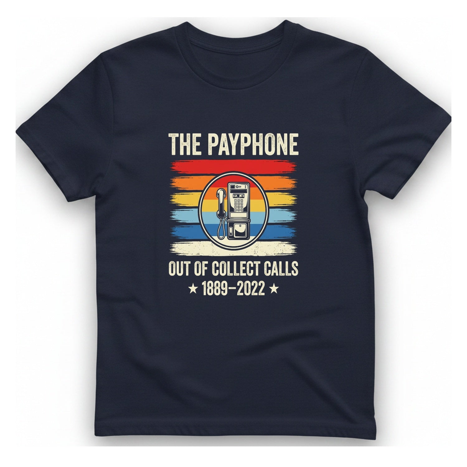 Public Payphone Memorial T-Shirt - Heather Navy front