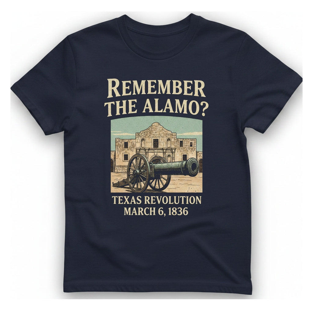 Remember The Alamo T-Shirt - Heather Navy front