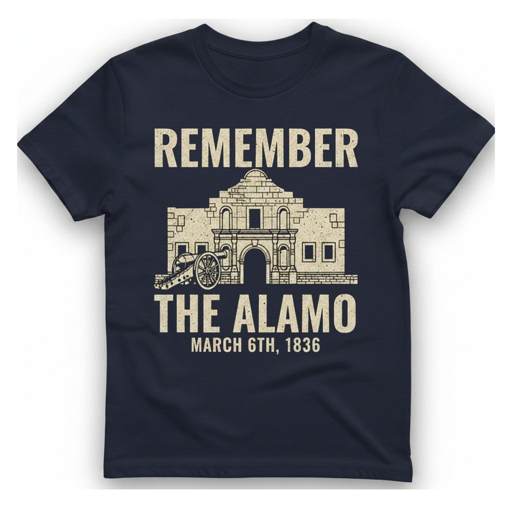 Remember The Alamo March 6Th T-Shirt - Heather Navy front