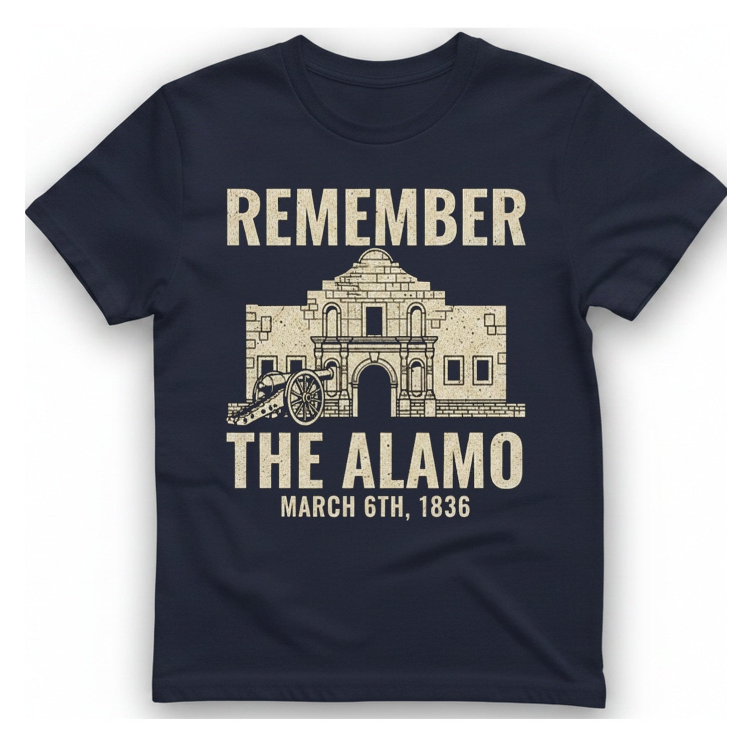 Remember The Alamo March 6Th T-Shirt - Heather Navy front