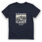 Out of Ammunition Fix Bayonets T-Shirt - Heather Navy front