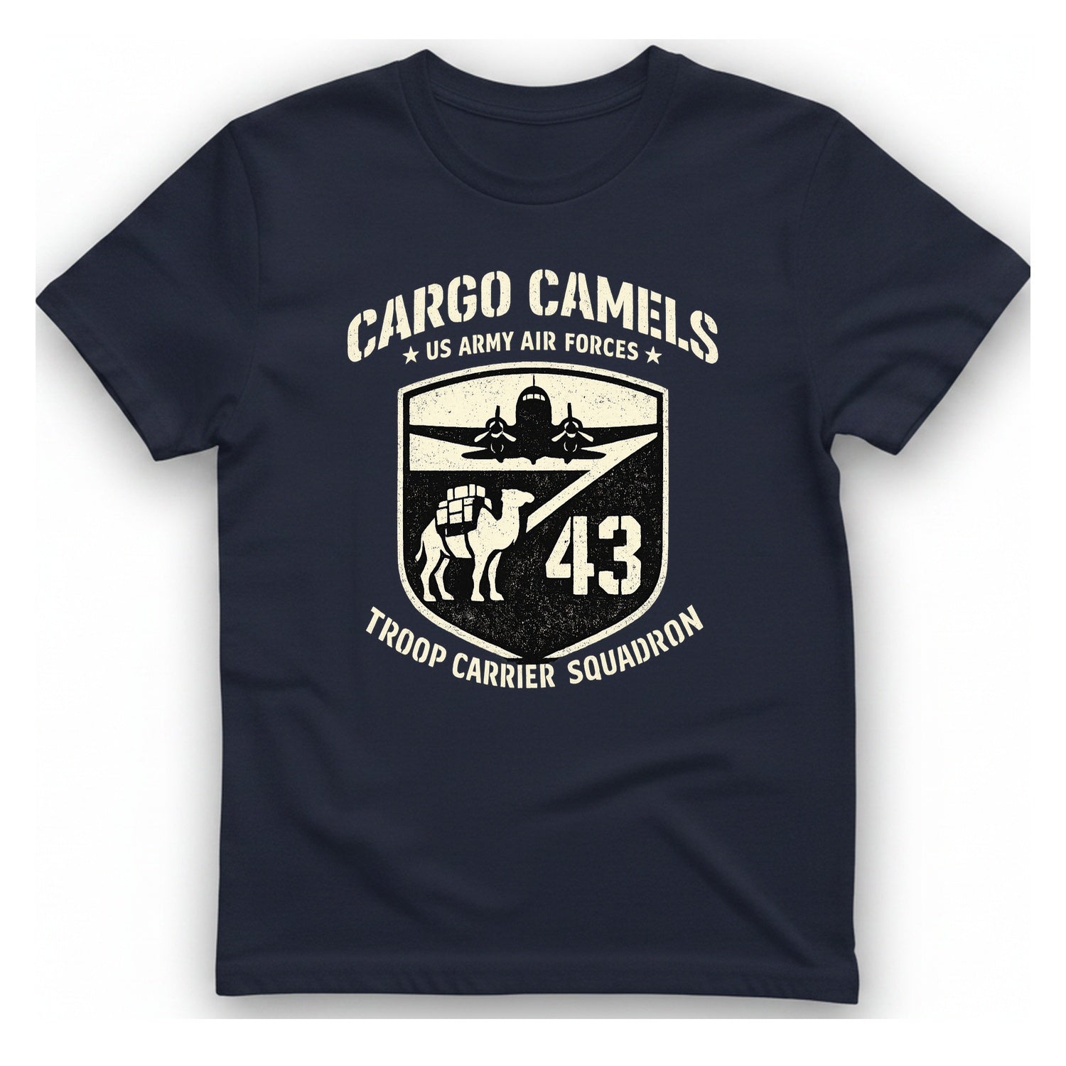 Cargo Camels WWII Usaaf Troop T-Shirt - Heather Navy front